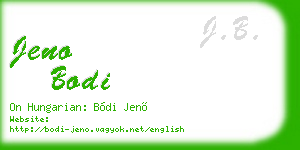 jeno bodi business card