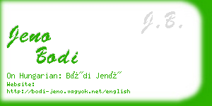 jeno bodi business card